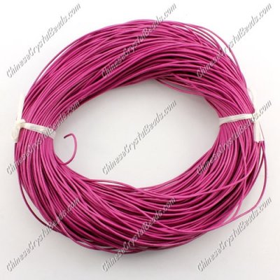 Round Leather Cord, Fuchsia ,1mm,1.5mm,2mm #Sold by the Meter