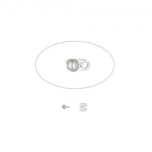 Bead tip, side clamp-on, double loop, silver-plated brass, 3.5x2mm. Sold per pkg of 100.