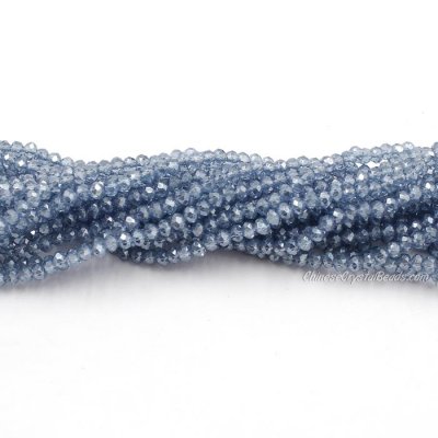 130 beads 3x4mm crystal rondelle beads med Sapphire light1