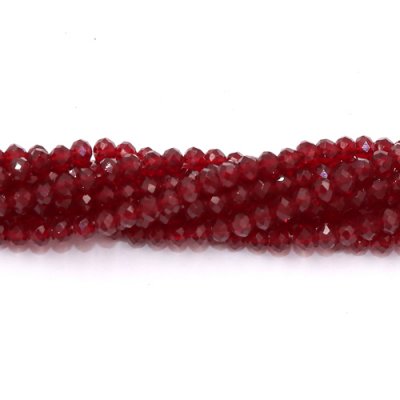 130Pcs 3x4mm Chinese Crystal Rondelle Beads strand, maroon