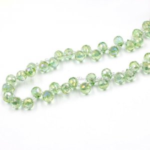 98 beads 8mm Strawberry Crystal Beads, Lime Green AB