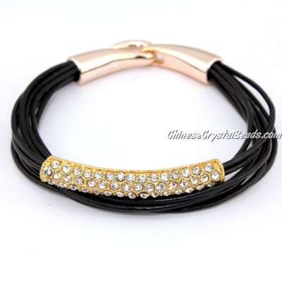 Fashion leather Bracelet, tube beads