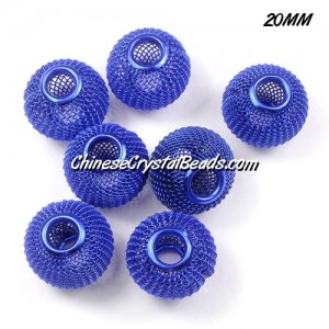 20mm Sapphire Mesh Bead, Basketball Wives, 10 pieces