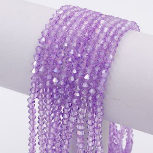 4mm Bicone crystal beads lt purple AB#paint color about 100 beads
