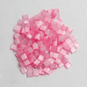 Chinese 5mm Tila Square Bead, opaque pink, about 100Pcs