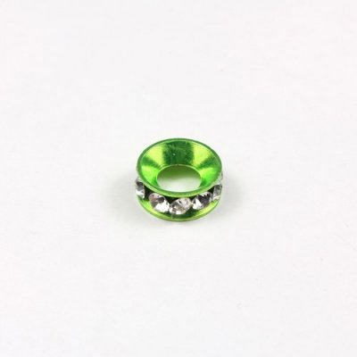 10mm copper baking finish Rondelle spacer,5mm hole, lime green, 1 piece