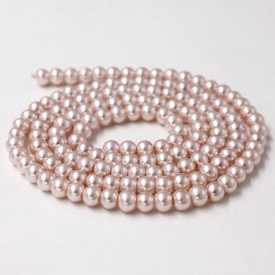 Glass Pearl Beads, Round, gray pink, different size for choice, Hole:Approx 1mm, Length:Approx 32 Inch