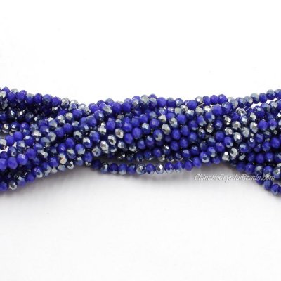 130 beads 3x4mm crystal rondelle beads Opaque med Sapphire half light