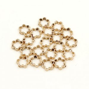 brass spacer beads, champagne gold plated brass, flower shape, 12mm, Sold per pkg of 10.