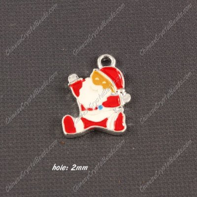 Christmas Alloy Charms pendant ,Santa Claus,15x21mm, hole 2mm, sold 1 pcs