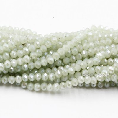 130 beads 3x4mm crystal rondelle beads Opaque lt. Green light