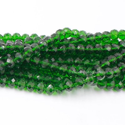 70 pieces 8x10mm Crystal Rondelle Bead,Fern Green