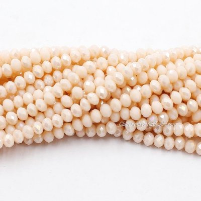 4x6mm Opaque peach half light Chinese Crystal Rondelle Beads about 95 beads