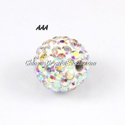 10Pcs high quality Pave beads, Shining, 10mm, White AB