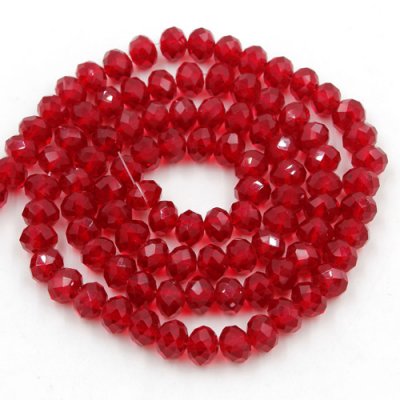 4x6mm dark Siam Chinese Crystal Rondelle Beads about 95 beads