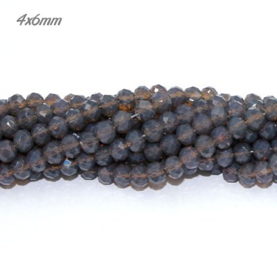 4x6mm dark gray jade Chinese Crystal Rondelle beads about 95 beads