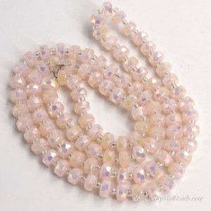 80pcs pink jade AB 5x8mm angular crystal beads