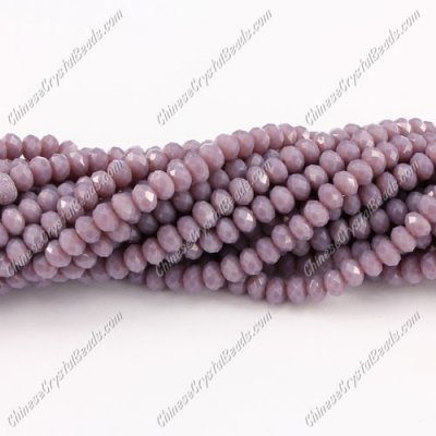 130Pcs 3x4mm Chinese rondelle crystal beads,opaque lt purple