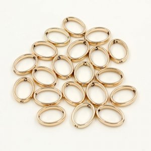 brass spacer beads, champagne gold plated brass, oval shape, 12x15mm, Sold per pkg of 10.