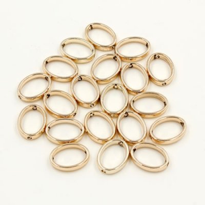 brass spacer beads, champagne gold plated brass, oval shape, 12x15mm, Sold per pkg of 10.