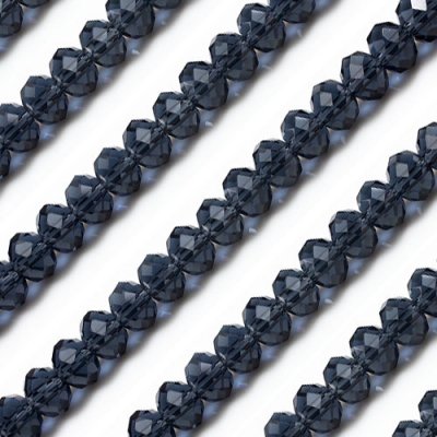 Chinese Crystal Faceted Rondelle Bead Strand, Mexican Blue, 6 x 8mm, about 72 beads