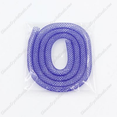 DIY Mesh Bracelet soft nylon fishnet tube, blue, width:4mm, 40cm