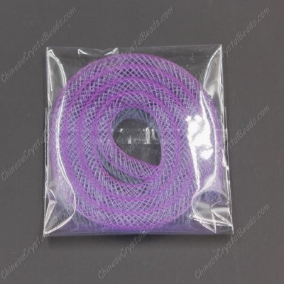 DIY Mesh Bracelet soft nylon fishnet tube, purple, width:4mm, 40cm