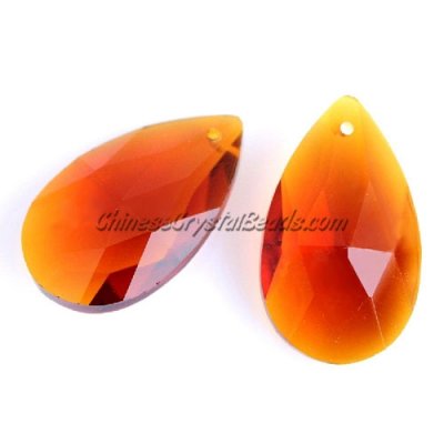 38x22mm Crystal beads Faceted Teardrop Pendant, Topaz, hole: 1.5mm