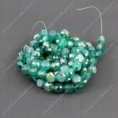 6mm Bread crystal beads long strand, emerald, 100pcs per strand