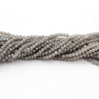 130 beads 3x4mm crystal rondelle beads Opaque gray light