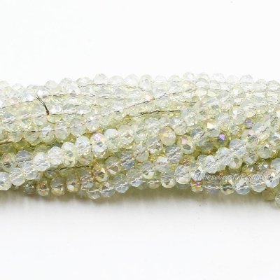 130 beads 3x4mm crystal rondelle beads opal half AB