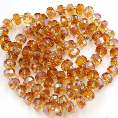 80pcs amber light 5x8mm angular crystal beads