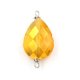 Tear Drop shape Faceted Crystal Pendants Necklace Connectors, 12x33mm, yellow light, 1 pc