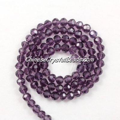 Chinese Crystal 4mm Long Round Bead Strand, Violet, about 100 beads
