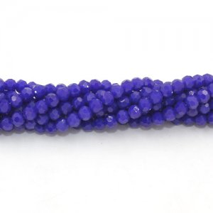 Crystal round bead strand, 4mm, opaque navy, about 100pcs