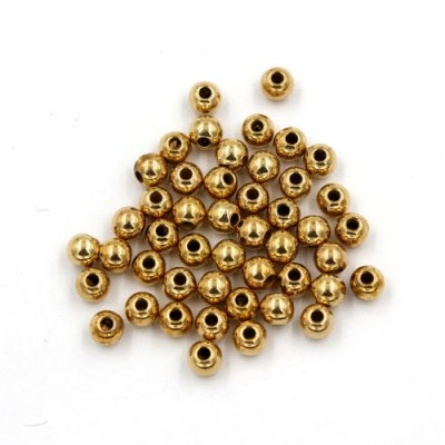 100Pcs 4x5mm CCB acrylic round spacer beads, gold, hole:1.5mm