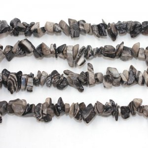 Zebra-stone Gemstone Chips, 5mm-10mm, Hole:Approx 0.8mm, Length:Approx 30 Inch