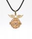 Angel wings Harmony Ball Pendant Women Necklace with 30 inchChain For Pregnant Women, kc gold plated brass, 1pc