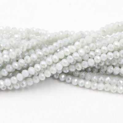 130Pcs 2.5x3.5mm Chinese Crystal Rondelle Beads, lt. gray jade light