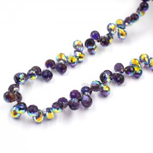 98 beads 8mm Strawberry Crystal Beads, Violet new AB