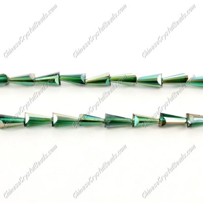 6x12mm Chinese Artemis Crystal beads emerald AB, per pkg of 20pcs