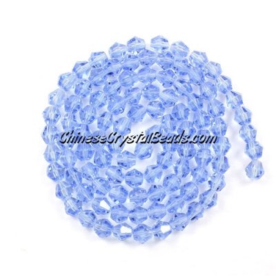 Chinese Crystal 4mm Bicone Bead Strand, light sapphire, about 100 beads