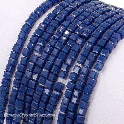 2x2mm cube crytsal beads, opaque dark blue, 180pcs