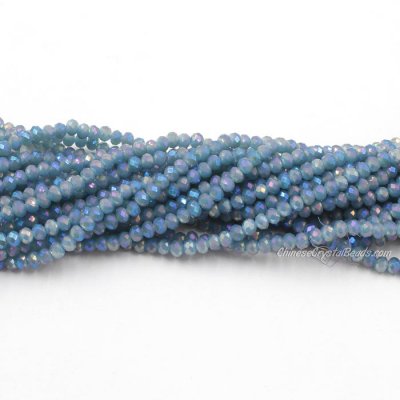 130 beads 3x4mm crystal rondelle beads Opaque Sage blue