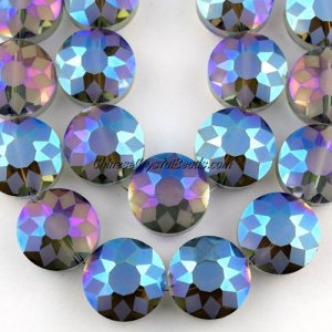 crystal frosted sunflower pendant, blue light, 9x14x14mm, sold per pkg of 12pcs