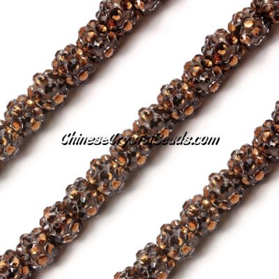 Chinese Crystal Disco Bead Acrylic brown 8mminside, 30 beads
