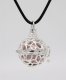flower Mexican Bolas Harmony Ball Pendant Angel Baby Caller Chime Bell, silver plated brass, 1pc
