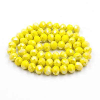 70 pieces 8x10mm Crystal Rondelle Bead,Opaque Yellow AB