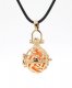 Harmony Ball Pendant Women Necklace with 30 inchChain For Pregnant Women, kc gold plated brass, 1pc