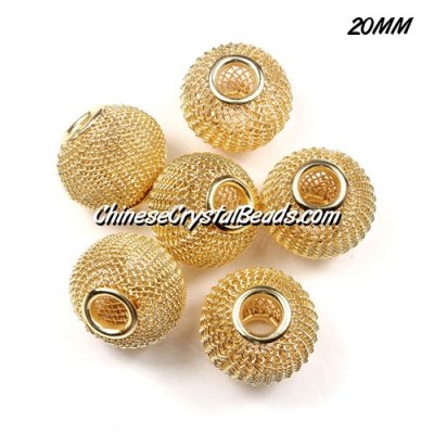 20mm Gold Mesh Bead, Basketball Wives, 8 pieces